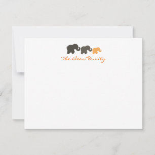 Cartes pour notes plats de la famille des éléphant