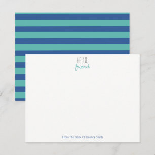 Cartes pour notes rayés bleus et Turquoises - Ense