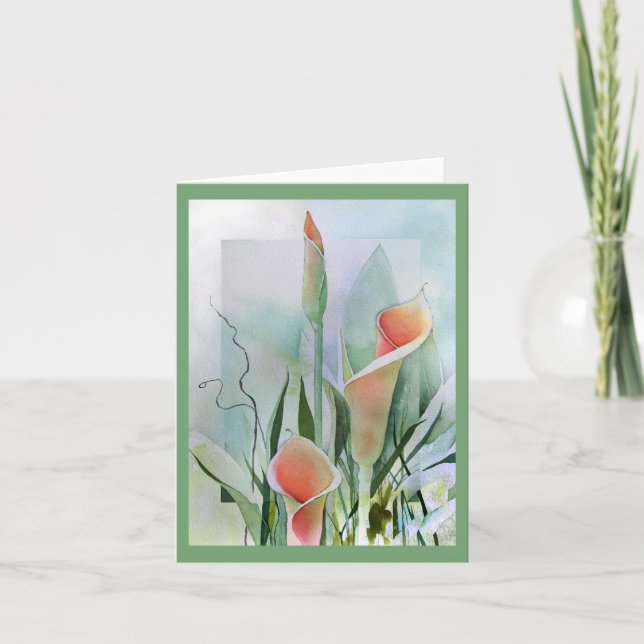 Cartes pour notes vides de zantedeschia (Devant)