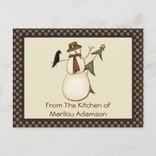 Cartes primitives Snowman et Crow Recette