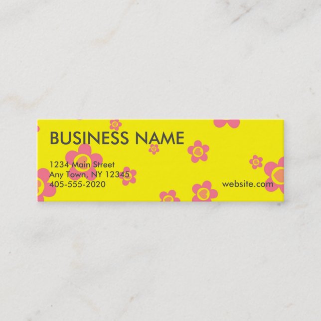 Cartes professionnelles de coeurs et de fleurs (Devant)