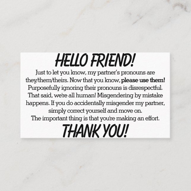 Cartes Pronoun (partenaire) (Devant)