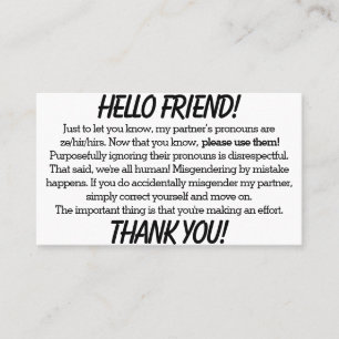 Cartes Pronoun (ze/hir partner)