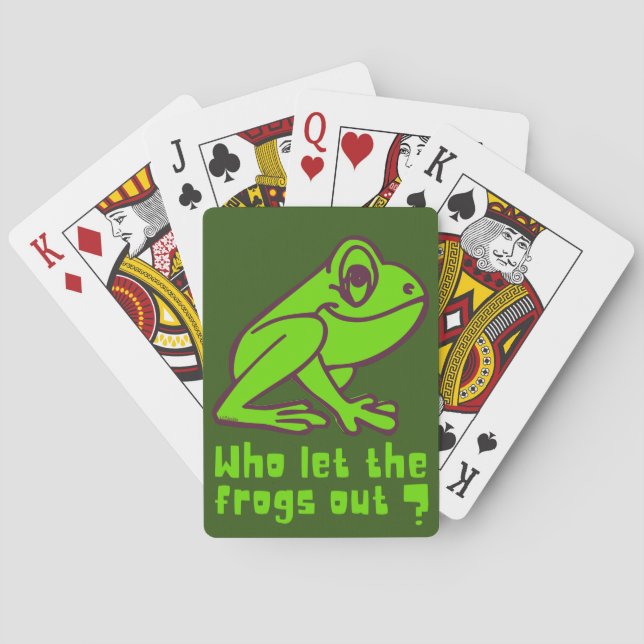 Cartes QUI A LAISSÉ LES ROGS SORTIR un jeu de grenouille  (dos)
