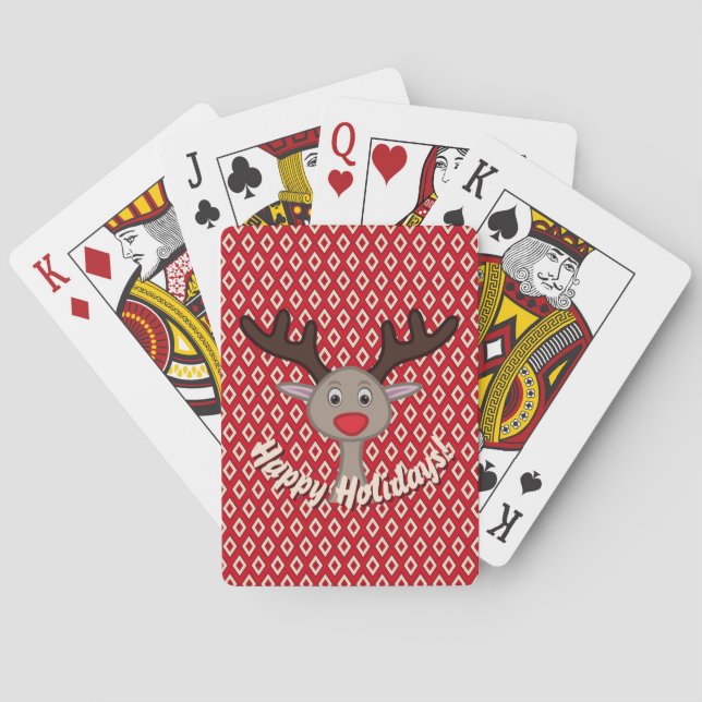 Cartes Renne Mignon Jeu de Vacances Joyeuses Remplisseur  (dos)