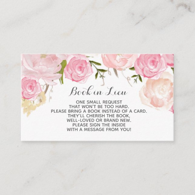 Cartes Réserver Lieu Fleurs aquarelles (Devant)