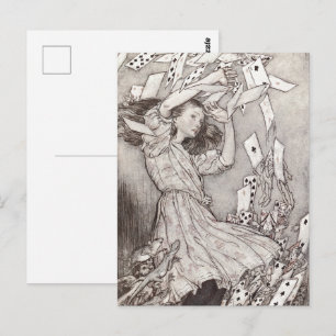 Cartes Rétro Alice en Chute Design Victorien