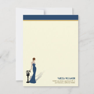 Cartes Retro Diva Custom Flat Note (marine)