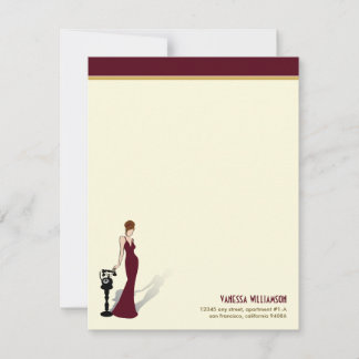 Cartes Retro Diva Custom Flat Note (marron)