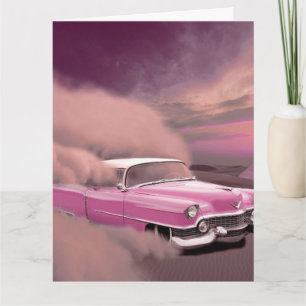 CARTES RÉTRO PINK CADDY BLANK GREETING