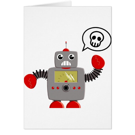 Cartes Rétro robot rouge de griffe