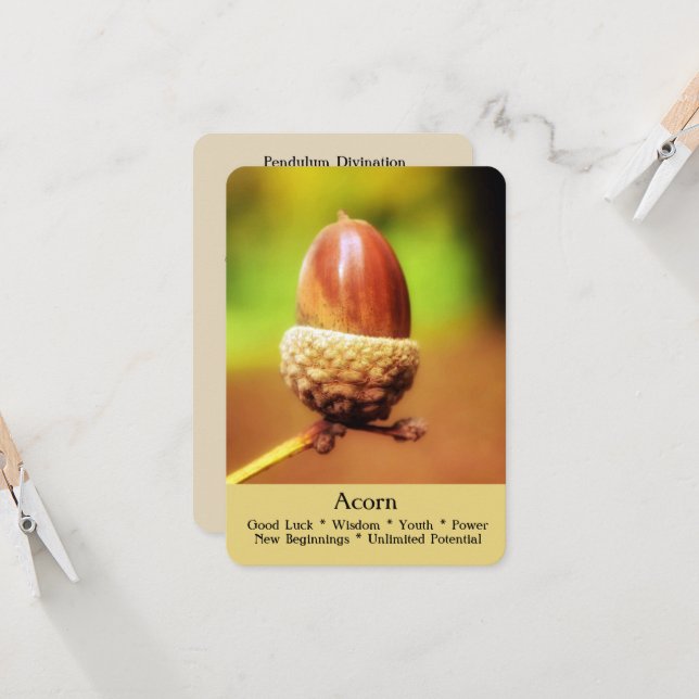 Cartes Rituelles, Divination et Guérison - Acorn (Devant/Arrière en situation)