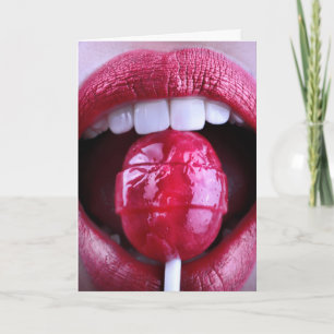 CARTES ROMANTIQUES À LÉCHER LES LÈVRES ROUGES POUR