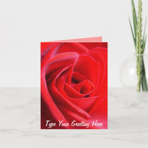 Cartes Rose Rouge Fleurs Carte de voeux personnali