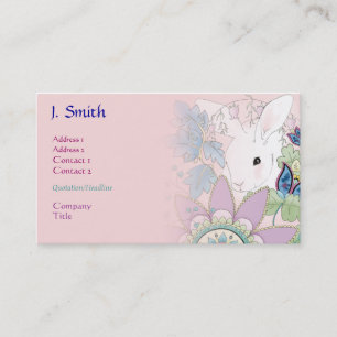 Cartes roses d'affaires/profil de lapin