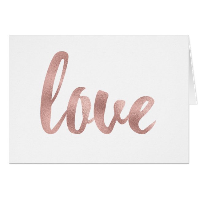 Cartes roses d'amour de feuille d'or (Devant horizontal)
