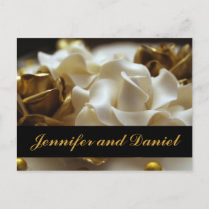 Cartes roses de faire-part de mariage d'or et de