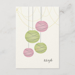 Cartes roses de lanternes de Livre vert du mariage
