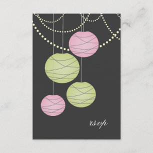 Cartes roses de lanternes de Livre vert du mariage