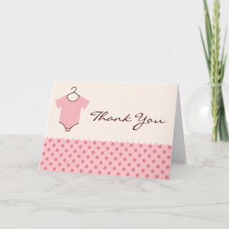 Cartes roses de Merci de bébé