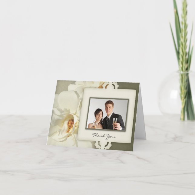 Cartes roses de Merci de mariage de cru (Devant)