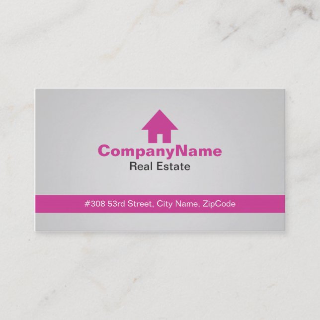 Cartes roses d'entreprise immobilière (Devant)