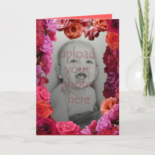 Cartes roses Fleurs roses Carte de voeux personnal (Devant)