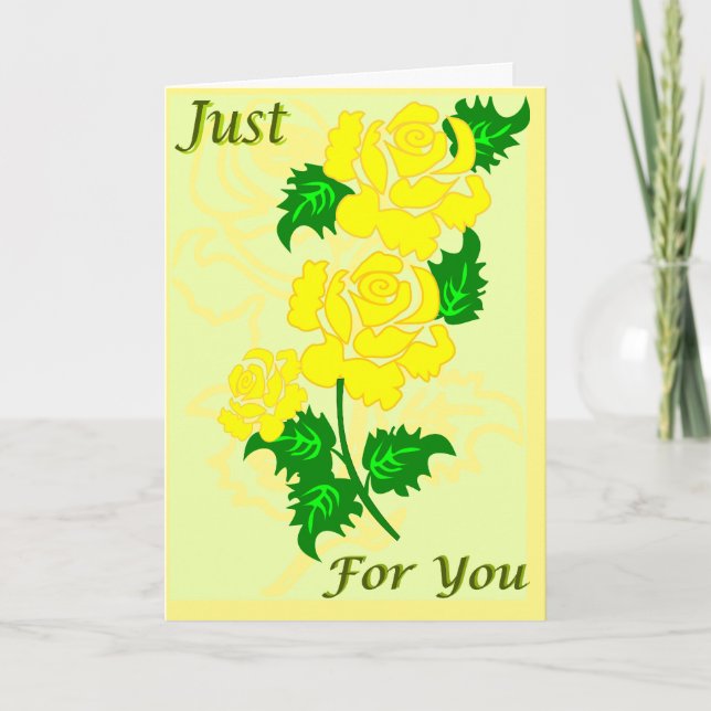 Cartes Roses Jaunes juste pour vous (Devant)