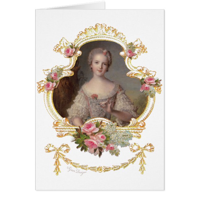 Cartes roses roses de la jeune reine Marie Antoine (Devant)