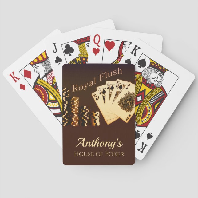 Cartes Royal Flush Poker Thème Personnalisé Carte de jeu (dos)