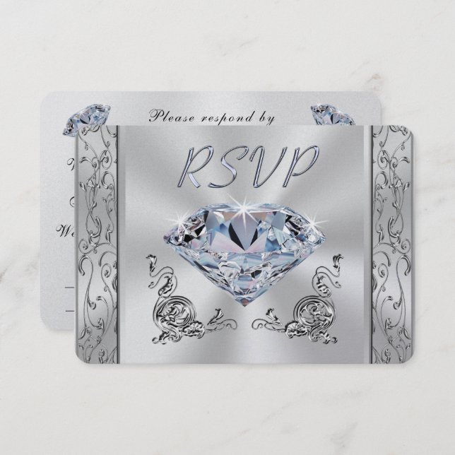 Cartes RSVP Anniversaire ou Mariage avec choix de  (Devant / Derrière)
