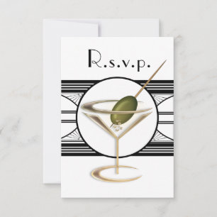 Cartes RSVP Art Déco Cocktail Design