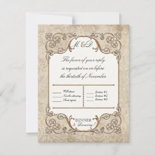 Cartes RSVP Art Nouveau Roaring 20s Style Déco
