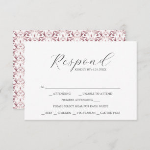 Cartes RSVP avec Motif Rose Dusty Choice