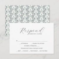 Cartes RSVP avec Motif vert de choix de repas