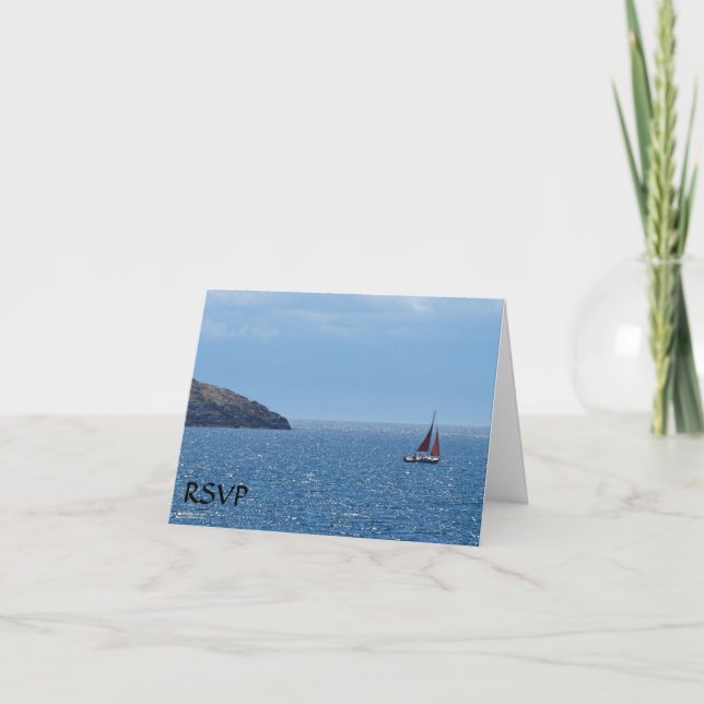 Cartes RSVP Bateau à voile (Devant)