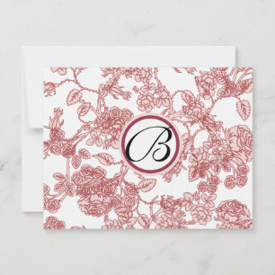 Cartes RSVP-Black Rose Red Trim - motif passé