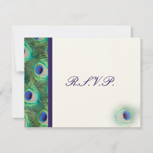 cartes Rsvp bleu paon cobalt