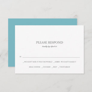 Cartes RSVP bleu turquoise