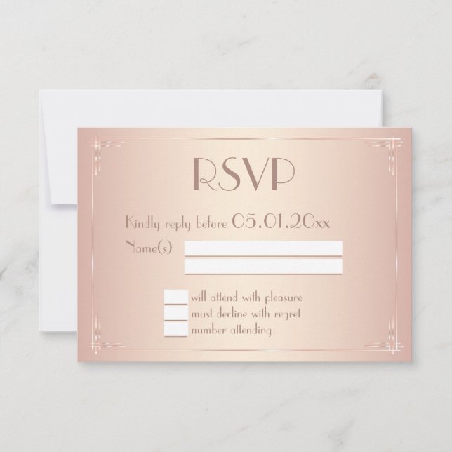 Cartes RSVP Blush Vintage Wedding (Devant)