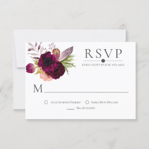 Cartes RSVP Bohemian Floral Romance