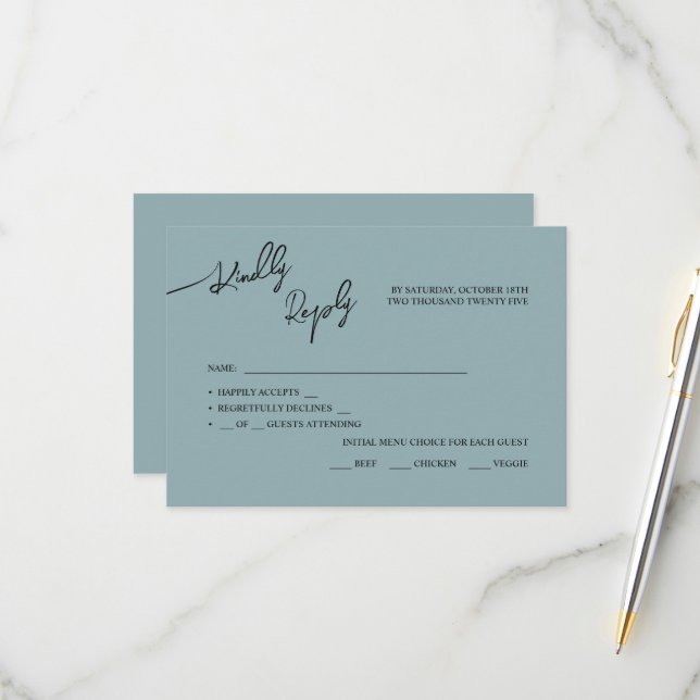 Cartes RSVP Boho-chic mariage, couleurs pastel. (Devant/Arrière en situation)