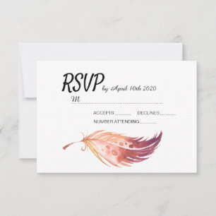 Cartes RSVP Boho Feather