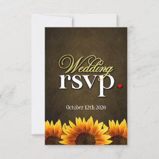 Cartes RSVP Brown de Mariage de tournesol