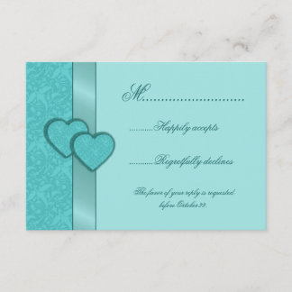 Cartes RSVP Cartes RSVP Carbone Satin et Coeurs Da