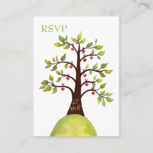 Cartes RSVP Carving Mariage Carving Coeur Aquarell
