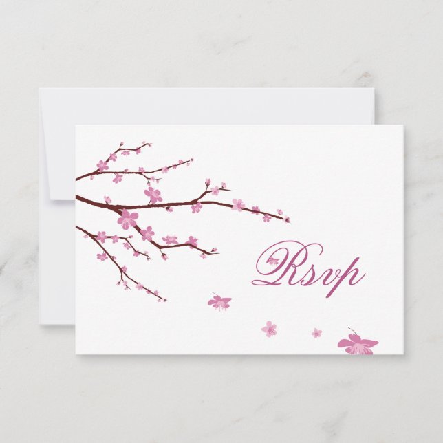 Cartes RSVP Cherry Blossom Pour Mariage (Devant)