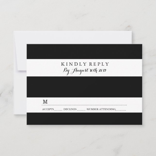 CARTES RSVP CHIC NOIR ET BLANC (Devant)