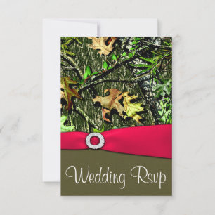 Cartes RSVP Classy Hot Rose Chasse Camo Wedding