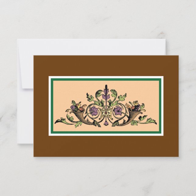 Cartes RSVP Cornucopia Vintage Thanksgiving (Devant)